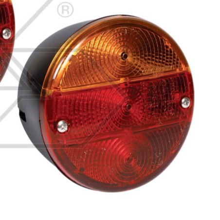 Right round 3-light agricultural machine rear light Di 115 mm A28196 | Newgardenstore.eu