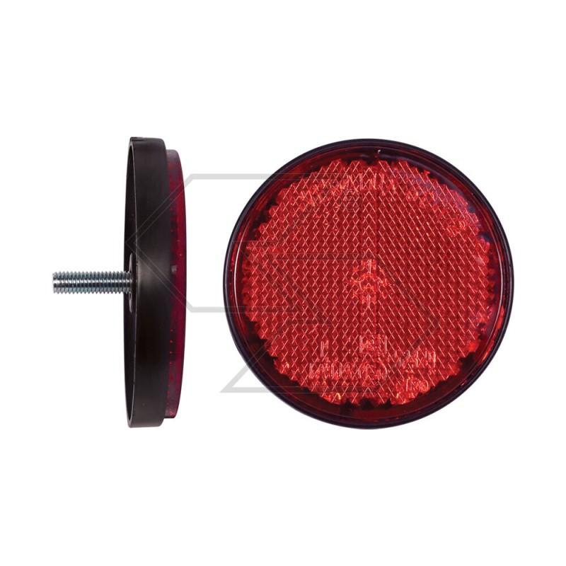 Réflecteur rond rouge Di 60 mm raccord à vis pour remorque A08503