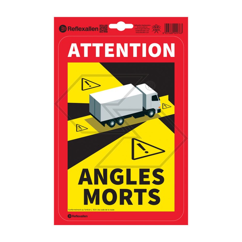 Blind spot warning sign 17 x 25 cm for heavy vehicles A28384