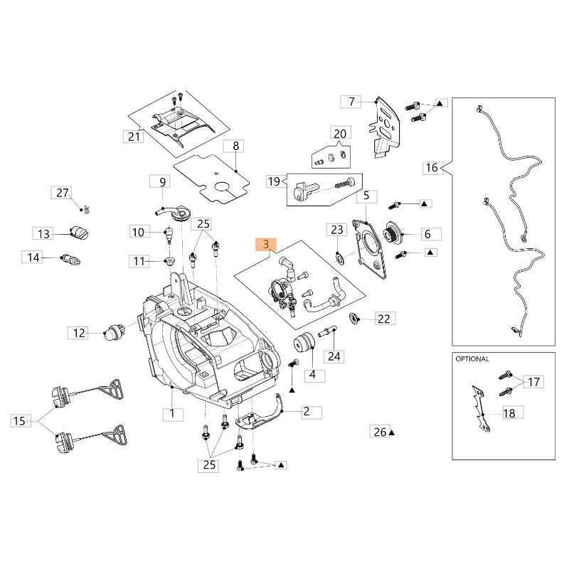 Bausatz: ORIGINAL OLEOMAC Ölpumpe für Kettensäge Modell GTSH 240 50350180