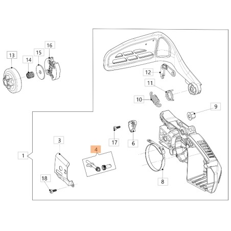 Bausatz: ORIGINAL OLEOMAC Kettenspanner für Kettensäge Modell GSTH 240 50350185