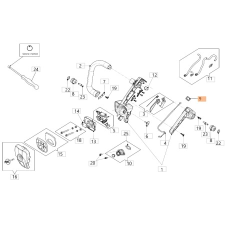 ORIGINAL OLEOMAC brushcutter switch BC22T - GSTH240 2317032R | Newgardenstore.eu