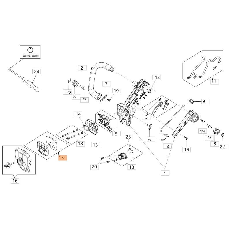 Kit filtre à air ORIGINAL OLEOMAC pour tronçonneuse modèle GSTH 240 50350190