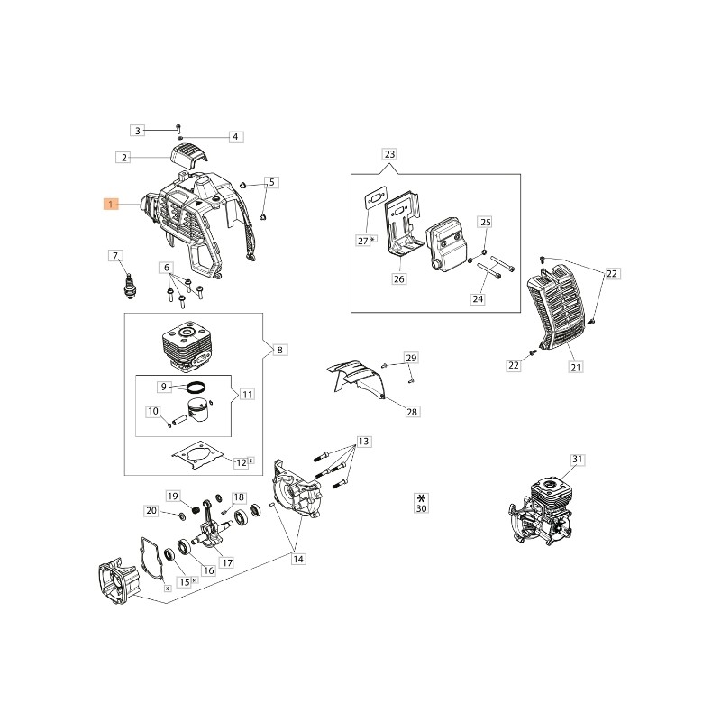 ORIGINAL OLEOMAC trimmer brushcutter PPH250 61462028R