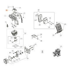 Couvercle ORIGINAL OLEOMAC pour débroussailleuse BCH250S -PPH 250 61460499AR