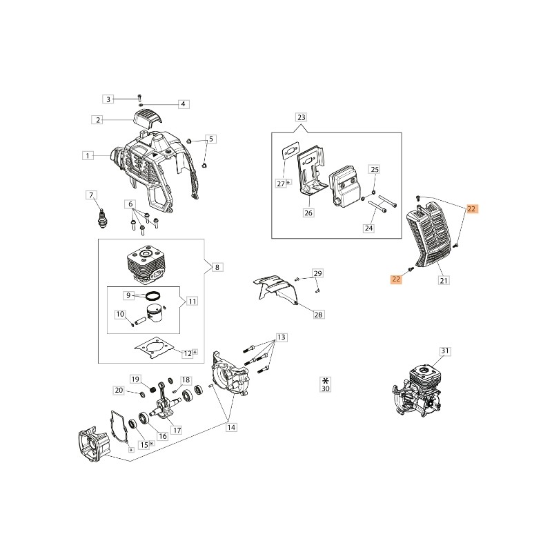 ORIGINAL OLEOMAC Freischneider Trimmer Gebläse Mäher 3960121R