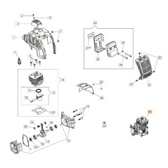 ORIGINAL OLEOMAC Freischneider-Schneidegerät kurzer Block BCH250S -PPH250 61460103R