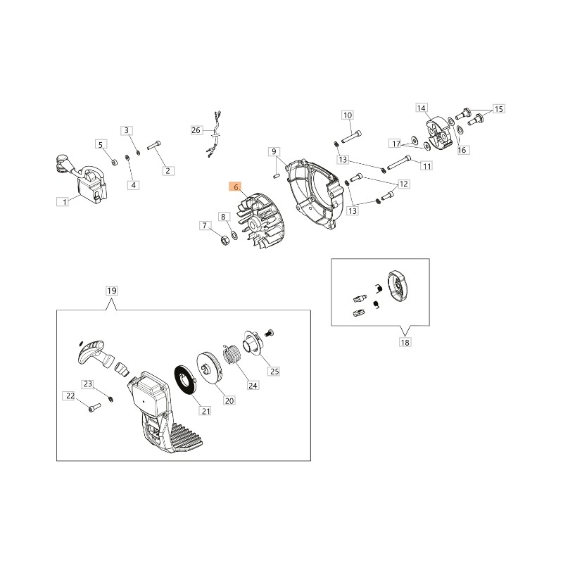 ORIGINAL OLEOMAC brushcutter flywheel BCH 250 S - PPH 250 61460420R