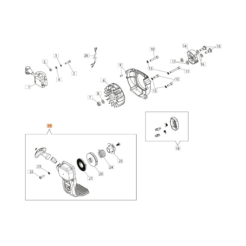 Kit de démarrage pour débroussailleuse ORIGINAL OLEOMAC PPH 250 61460035R