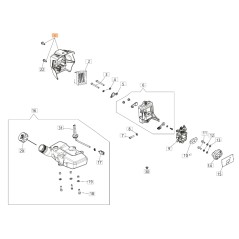 Couvercle de filtre à air ORIGINAL OLEOMAC pour débroussailleuse PPH250 61450045 | Newgardenstore.eu