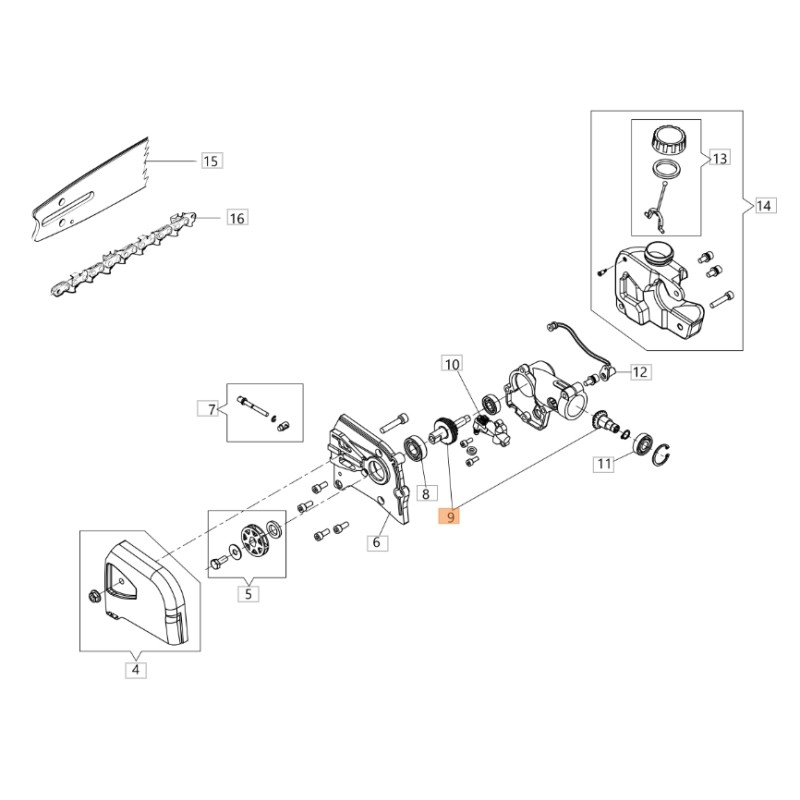 Kit boîte de vitesse élagueuse ORIGINAL OLEOMAC BCH 250 D - PH 30 - PPH 250 61460093