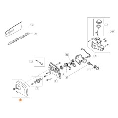 ORIGINAL OLEOMAC couvercle de chaîne de débroussailleuse BCH 250 D - PH 30 - PPH 250 61460091