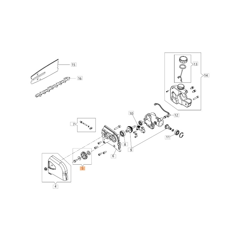 Kit pignon et engrenage d'arboriculteur ORIGINAL OLEOMAC PH 30 - PPH 250 61460099