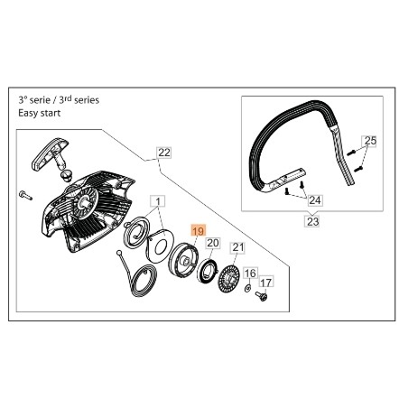 ORIGINAL OLEOMAC easy start pulley chainsaw GSH 510 - GSH 560 50310368R | Newgardenstore.eu