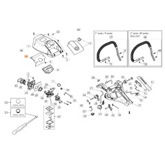 Deflector ORIGINAL OLEOMAC para motosierras GSH 510 - GSH 560 modelos 50310170R | Newgardenstore.eu