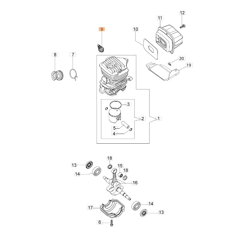 Bougie d'allumage OLEOMAC OLEOMAC débroussailleuse 446 BP tronçonneuse GS 350 C 3055101R