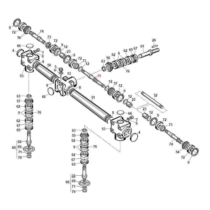 Albero passante centrale 150 RC ORIGINALE GIANNI FERRARI 01.40.00.2611