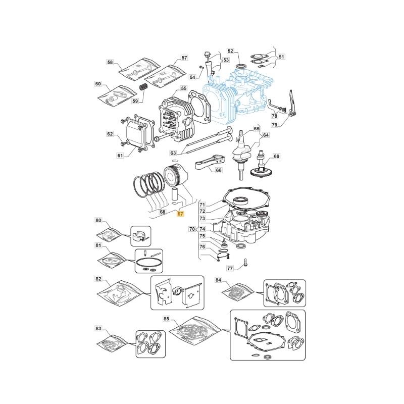 ORIGINAL STIGA Motor-Kolben-Baugruppe TRE0801 Rasentraktor 118550511/0