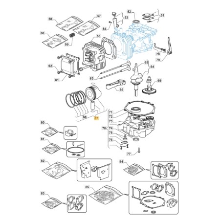 ORIGINAL STIGA Motor-Kolben-Baugruppe TRE0801 Rasentraktor 118550511/0 | Newgardenstore.eu