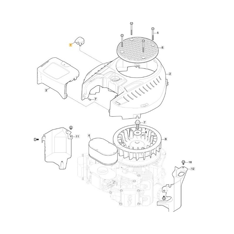 ORIGINAL STIGA pomo de la tapa del filtro de aire del motor TRE 635V 118551634/0