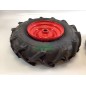 Pair of claw wheels with red metal rim motor cultivator tiller