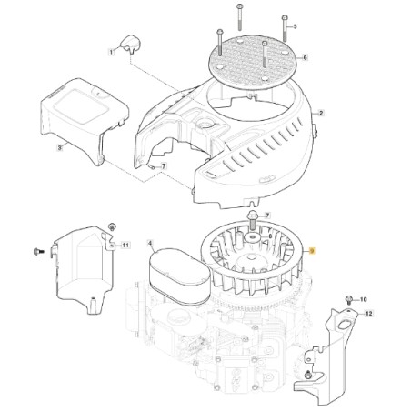 ORIGINAL STIGA volante ventilador motor TRE 635V tractor de césped 118551568/0 | Newgardenstore.eu