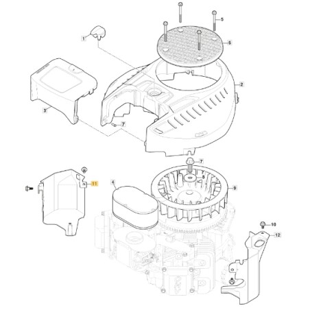 ORIGINAL STIGA Motor TRE 635V Rasentraktor Luftabweiser 118551569/0 | Newgardenstore.eu