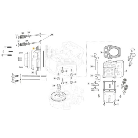 ORIGINAL STIGA cylinder head engine TRE 635V lawn tractor 118551547/0 | Newgardenstore.eu