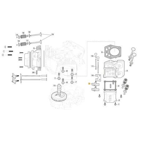 Ensemble d'équilibrage du moteur STIGA ORIGINAL TRE 635V tracteur de pelouse 118551558/0 | Newgardenstore.eu