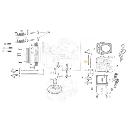 ORIGINAL STIGA levantador de válvula del motor TRE 365V tractor de césped 118551559/0 | Newgardenstore.eu