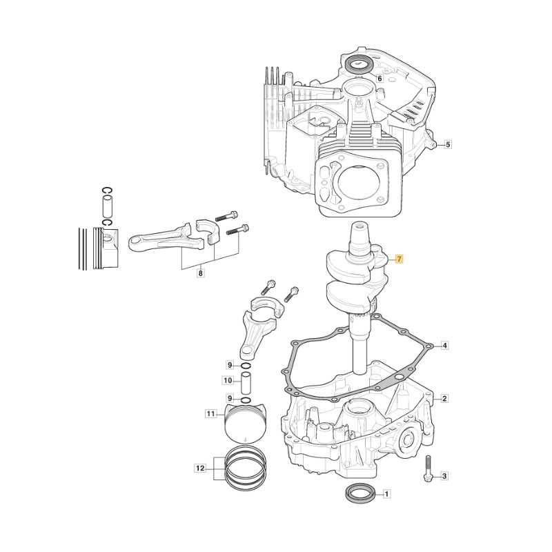 Albero motore ORIGINALE STIGA motore TRE 635V trattorino tagliaerba 118551555/0