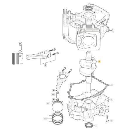 ORIGINAL STIGA Motor Kurbelwelle TRE 635V Rasentraktor 118551555/0 | Newgardenstore.eu