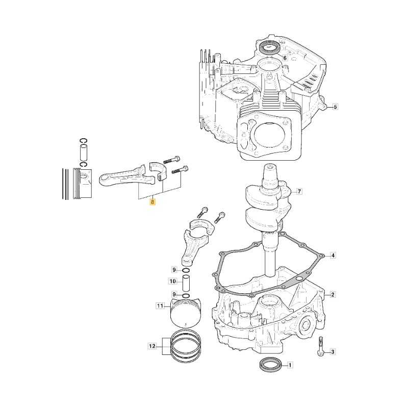 ORIGINAL STIGA Motor Pleuelstange TRE 635V Rasentraktor 118551554/0