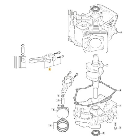 ORIGINAL STIGA engine connecting rod TRE 635V lawn tractor 118551554/0 | Newgardenstore.eu