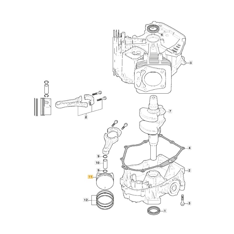 ORIGINAL STIGA Motor Kolben TRE 635V Rasentraktor 118551551/0