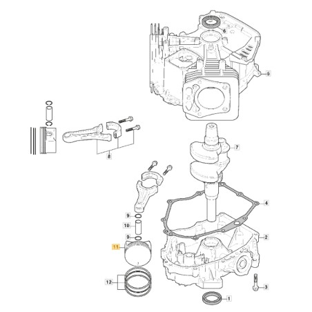 Moteur STIGA ORIGINAL TRE 635V tracteur de pelouse 118551551/0 | Newgardenstore.eu