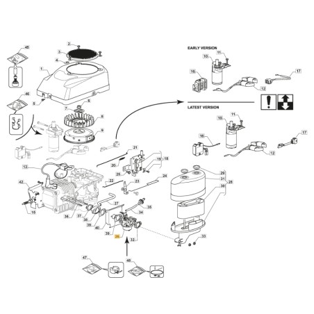 ORIGINAL STIGA moteur carburateur TRE0701 tracteur de pelouse 118552604/0 | Newgardenstore.eu