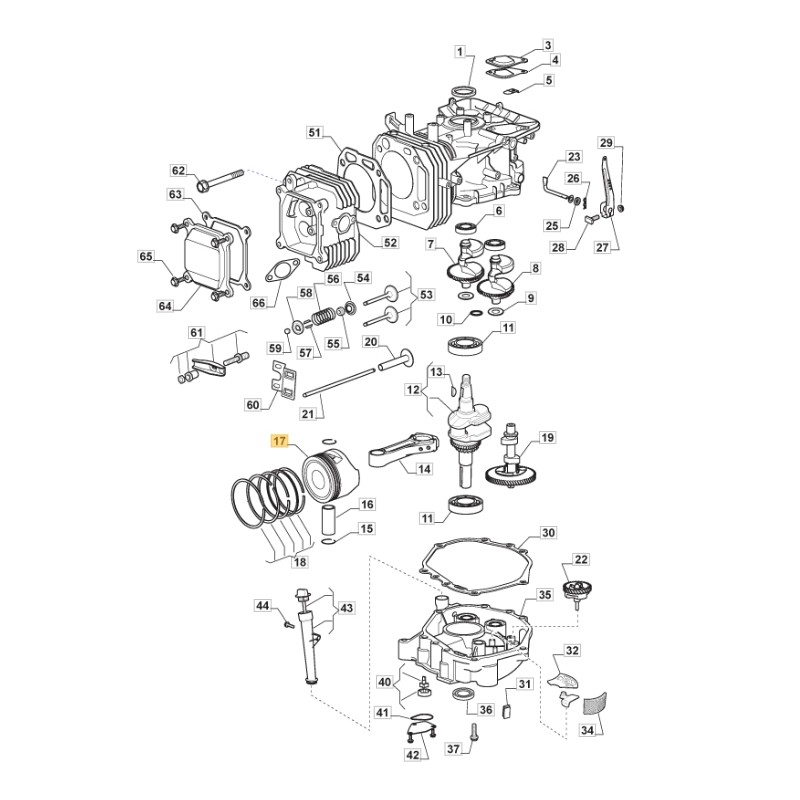 ORIGINAL STIGA engine piston TRE0701 lawn tractor 118551519/0