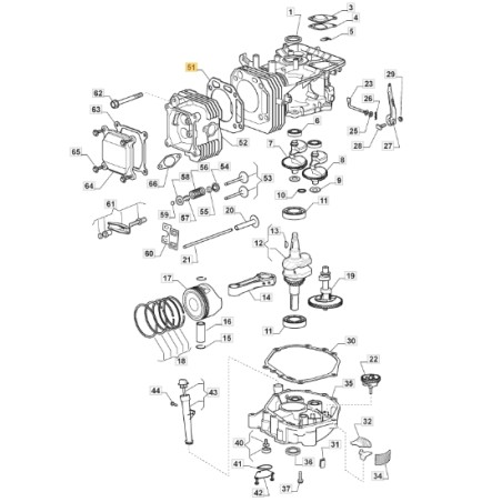 Guarnizione testa cilindro ORIGINALE STIGA motore TRE0701 trattorino 118551504/0 | Newgardenstore.eu