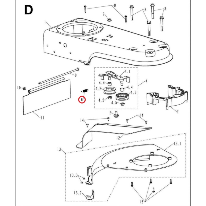 Ressort de poulie pour débroussailleuse ATTILA AXB 5616 F 038661