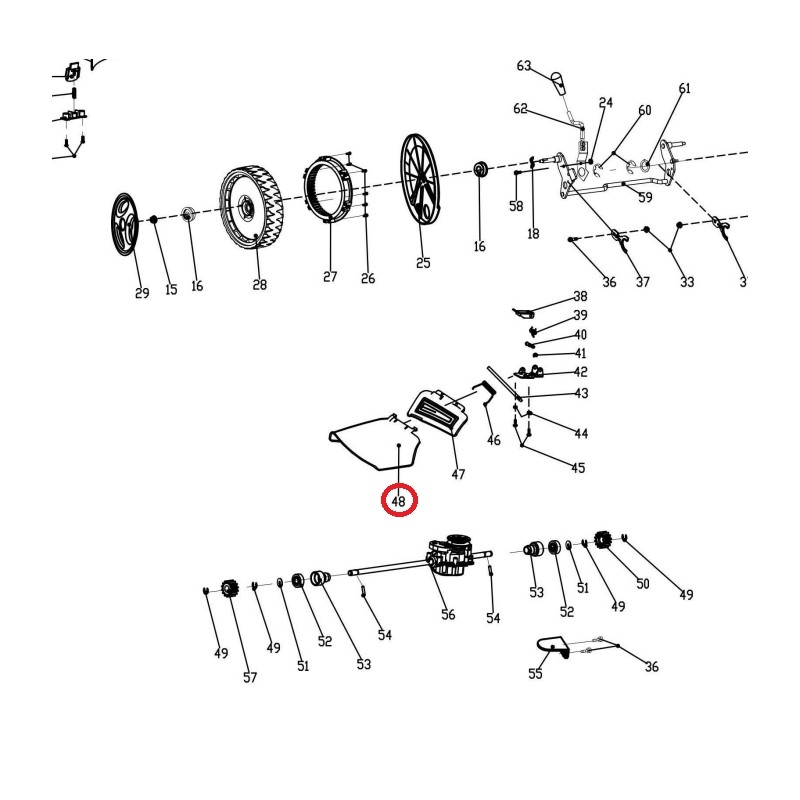 Déflecteur d'échappement latéral DAYE tondeuse DYM1660AQ 045208