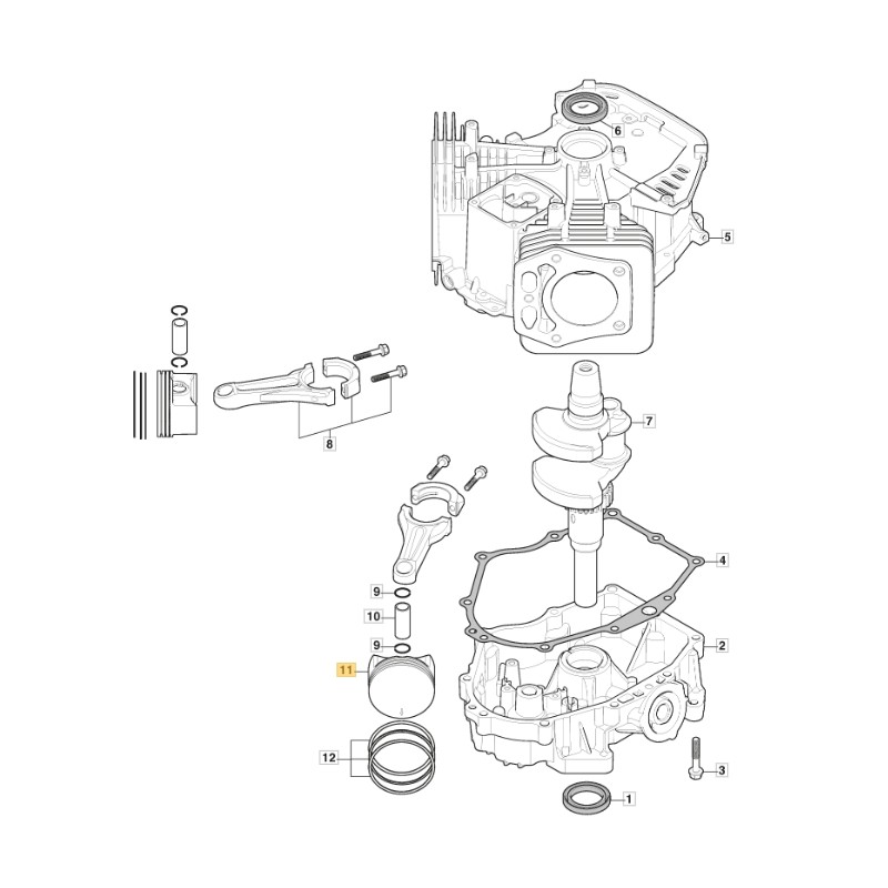 Moteur STIGA ORIGINAL TRE 586V tracteur de pelouse 118551629/0