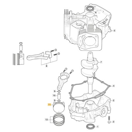 ORIGINAL STIGA Motor Kolben TRE 586V Rasentraktor 118551629/0 | Newgardenstore.eu