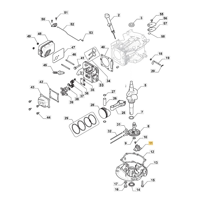 ORIGINAL STIGA regulador del motor TRE 224 tractor de césped 118551132/0