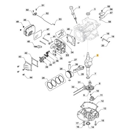 ORIGINAL STIGA Motor Kurbelwelle TRE 224 Rasentraktor 118551115/0 | Newgardenstore.eu