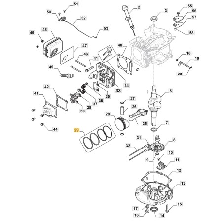 Kolbenringe Kolbenringe ORIGINAL STIGA Motor TRE 224 118551114/0 | Newgardenstore.eu