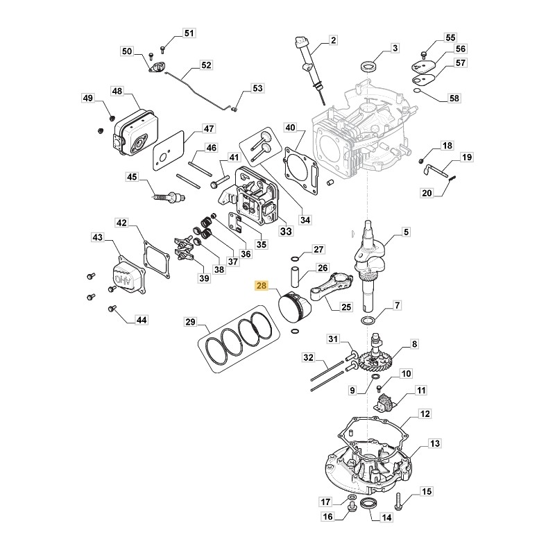 Moteur STIGA ORIGINAL TRE 224 tracteur de pelouse 118551113/0