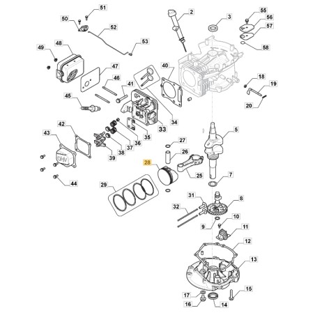 Moteur STIGA ORIGINAL TRE 224 tracteur de pelouse 118551113/0 | Newgardenstore.eu