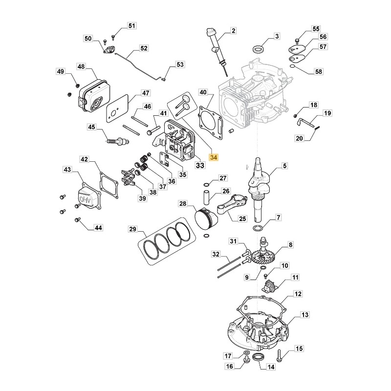 ORIGINAL STIGA kit de válvulas de admisión y escape TRE 224 118551150/0