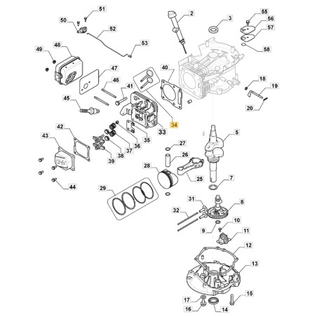 ORIGINAL STIGA engine intake and exhaust valve kit TRE 224 118551150/0 | Newgardenstore.eu